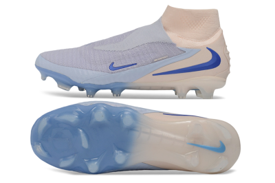 Nike Phantom 6 Elite High FG Firm Ground Soccer Cleats - Blue/Barely Grape/Peach Cream