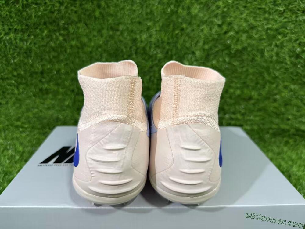 Nike Phantom 6 Elite High FG Firm Ground Soccer Cleats - Blue/Barely Grape/Peach Cream