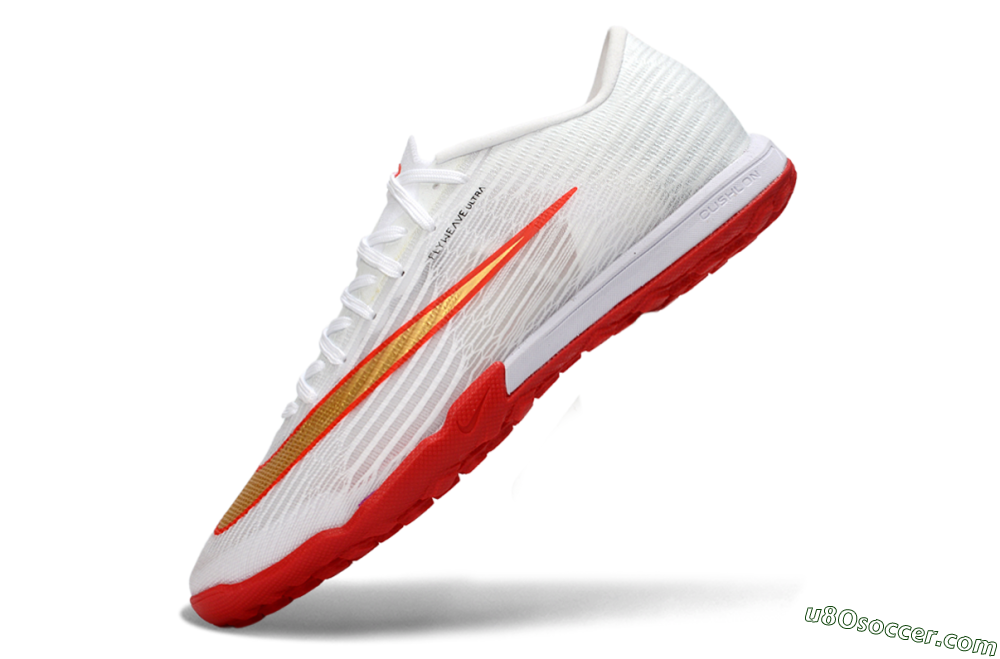 Nike Air Zoom Mercurial Superfly 11 Elite TF Artificial Turf Soccer Shoes - White/Metallic Gold/Bright Crimson 5