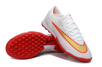 Nike Air Zoom Mercurial Superfly 11 Elite TF Artificial Turf Soccer Shoes - White/Metallic Gold/Bright Crimson