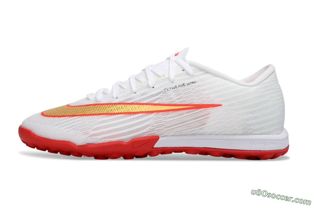 Nike Air Zoom Mercurial Superfly 11 Elite TF Artificial Turf Soccer Shoes - White/Metallic Gold/Bright Crimson 2