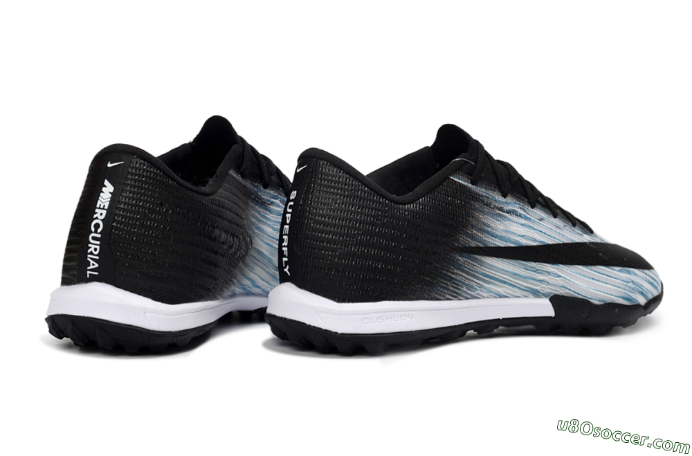 Nike Air Zoom Mercurial Superfly 11 Elite TF Artificial Turf Soccer Shoes - Black/Black/White/Light Blue 6