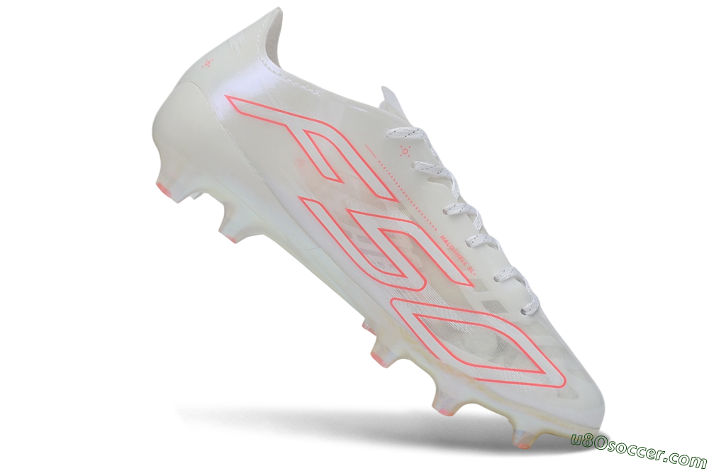 Adidas F50 Hyperfast Evo FG Firm Ground Soccer Cleats - White/Ivory Pearl/Solar Pink 4