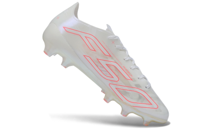 Adidas F50 Hyperfast Evo FG Firm Ground Soccer Cleats - White/Ivory Pearl/Solar Pink