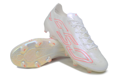 Adidas F50 Hyperfast Evo FG Firm Ground Soccer Cleats - White/Ivory Pearl/Solar Pink