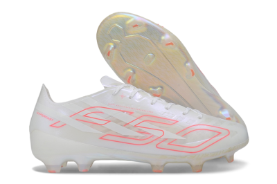 Adidas F50 Hyperfast Evo FG Firm Ground Soccer Cleats - White/Ivory Pearl/Solar Pink