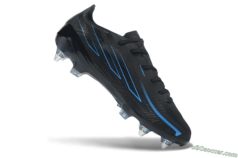 Adidas F50 Hyperfast Elite SG Soft Ground Soccer Cleats - Black/Core Black/Lucid Blue 4