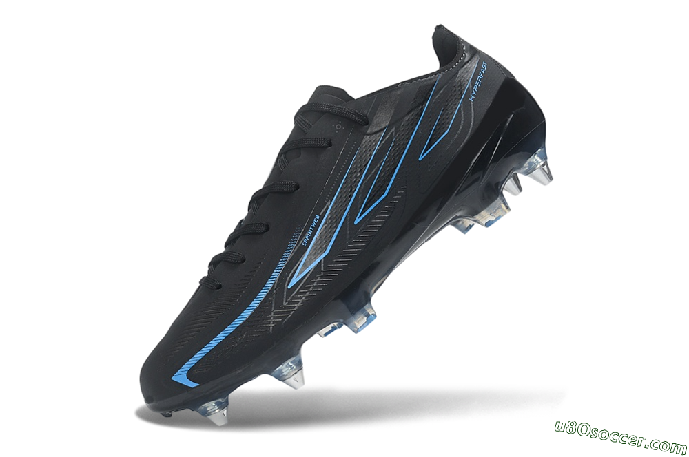 Adidas F50 Hyperfast Elite SG Soft Ground Soccer Cleats - Black/Core Black/Lucid Blue 5