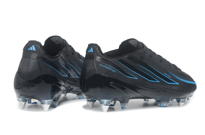 Adidas F50 Hyperfast Elite SG Soft Ground Soccer Cleats - Black/Core Black/Lucid Blue