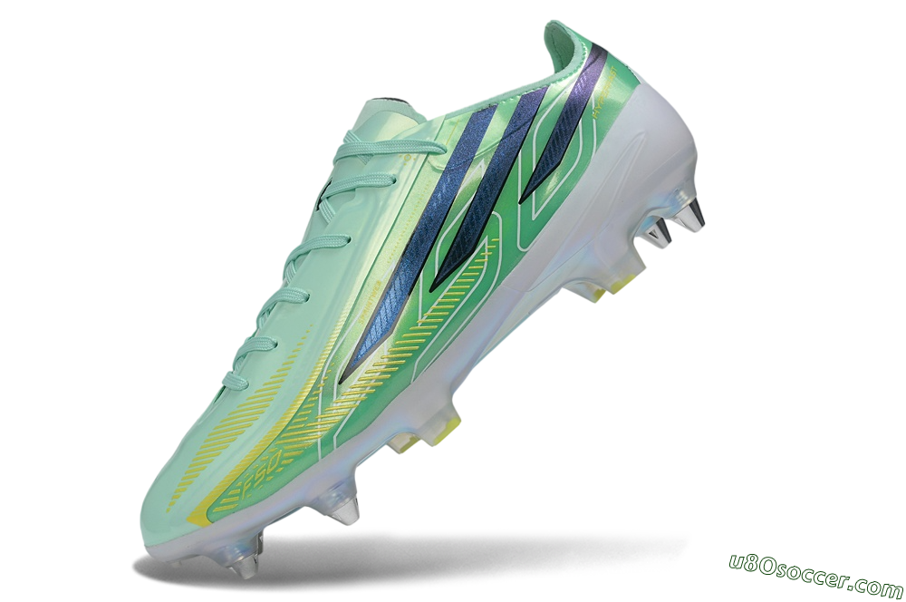 Adidas F50 Hyperfast Elite SG Soft Ground Soccer Cleats - Green/Mint Rush/Dark Blue 5