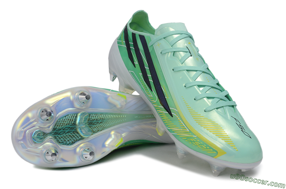 Adidas F50 Hyperfast Elite SG Soft Ground Soccer Cleats - Green/Mint Rush/Dark Blue 3