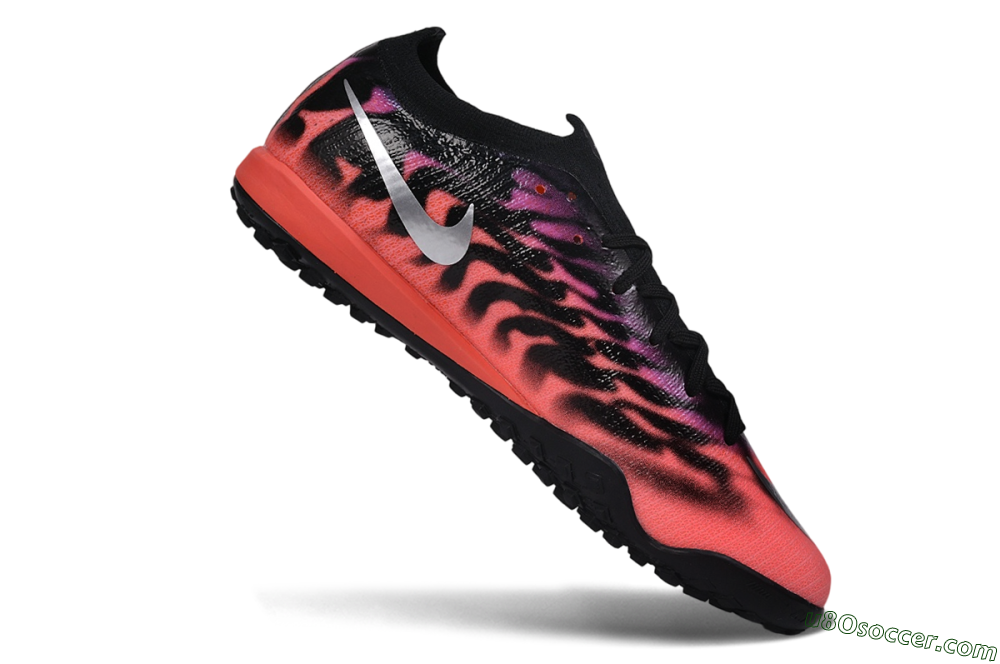 Nike Air Zoom Mercurial Vapor 17 Elite TF Artificial Turf Soccer Shoes - Black/Sunset Crimson/Metallic Silver 4