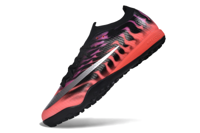 Nike Air Zoom Mercurial Vapor 17 Elite TF Artificial Turf Soccer Shoes - Black/Sunset Crimson/Metallic Silver