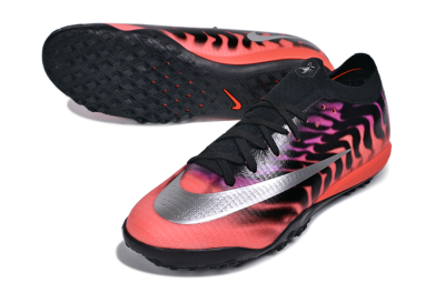 Nike Air Zoom Mercurial Vapor 17 Elite TF Artificial Turf Soccer Shoes - Black/Sunset Crimson/Metallic Silver