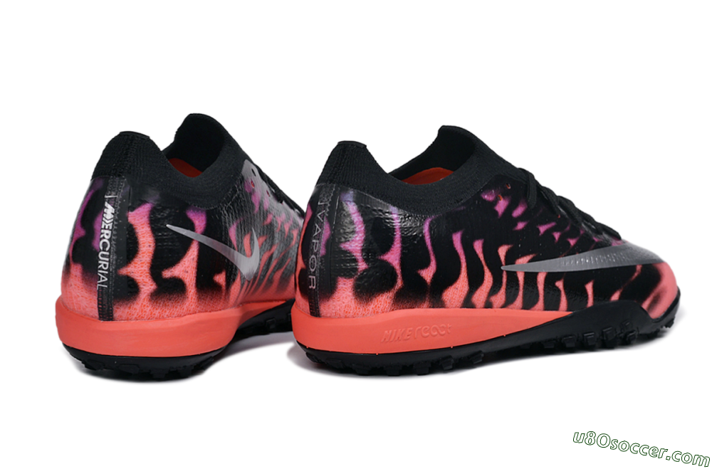 Nike Air Zoom Mercurial Vapor 17 Elite TF Artificial Turf Soccer Shoes - Black/Sunset Crimson/Metallic Silver 6