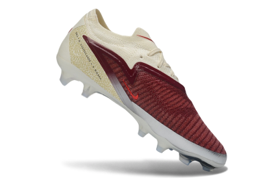 Nike Phantom 6 Elite Low FG Firm Ground Soccer Cleats - Red/Cream/Metallic Silver