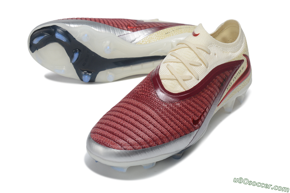 Nike Phantom 6 Elite Low FG Firm Ground Soccer Cleats - Red/Cream/Metallic Silver 3