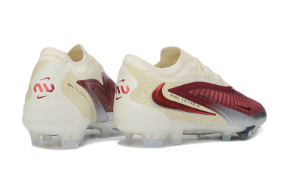 Nike Phantom 6 Elite Low FG Firm Ground Soccer Cleats - Red/Cream/Metallic Silver
