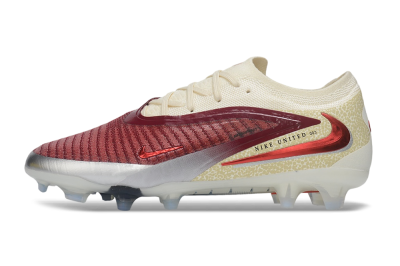 Nike Phantom 6 Elite Low FG Firm Ground Soccer Cleats - Red/Cream/Metallic Silver