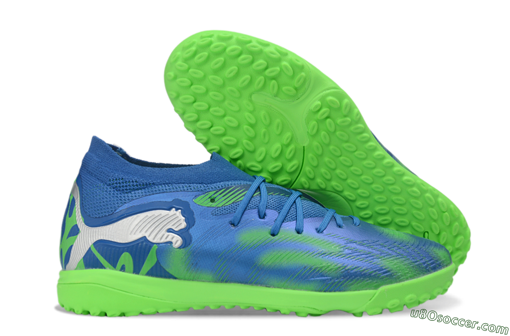 Puma Future 9 Ultimate TF Artificial Turf Soccer Shoes - Blue/Electric Blue/Lime Green 1