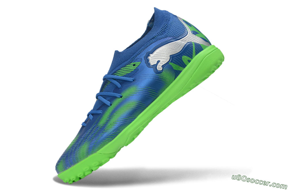 Puma Future 9 Ultimate TF Artificial Turf Soccer Shoes - Blue/Electric Blue/Lime Green 5