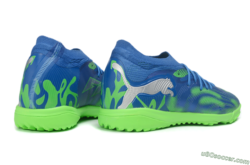 Puma Future 9 Ultimate TF Artificial Turf Soccer Shoes - Blue/Electric Blue/Lime Green 6