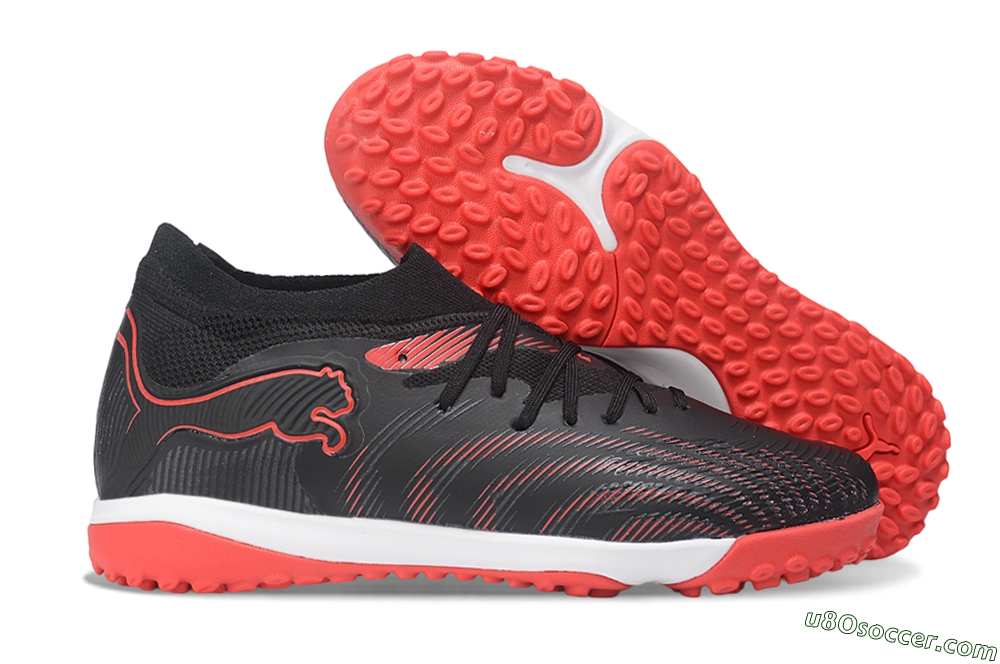 Puma Future 9 Ultimate TF Artificial Turf Soccer Shoes - Black/Puma Black/Fiery Coral 1