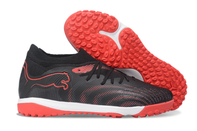 Puma Future 9 Ultimate TF Artificial Turf Soccer Shoes - Black/Puma Black/Fiery Coral