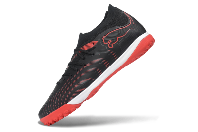 Puma Future 9 Ultimate TF Artificial Turf Soccer Shoes - Black/Puma Black/Fiery Coral