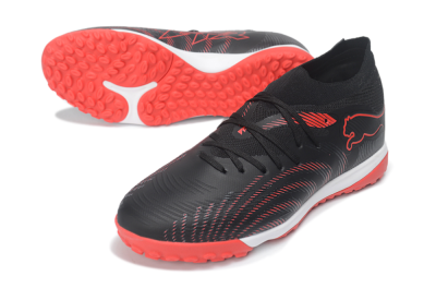 Puma Future 9 Ultimate TF Artificial Turf Soccer Shoes - Black/Puma Black/Fiery Coral