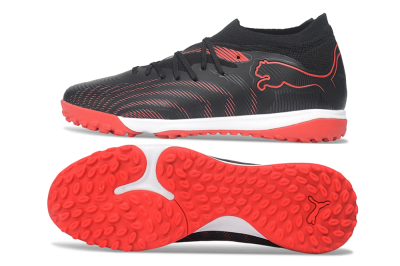 Puma Future 9 Ultimate TF Artificial Turf Soccer Shoes - Black/Puma Black/Fiery Coral