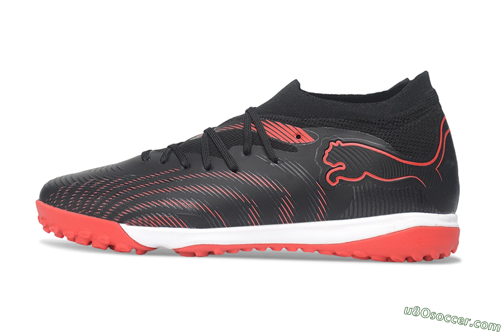 Puma Future 9 Ultimate TF Artificial Turf Soccer Shoes - Black/Puma Black/Fiery Coral 2