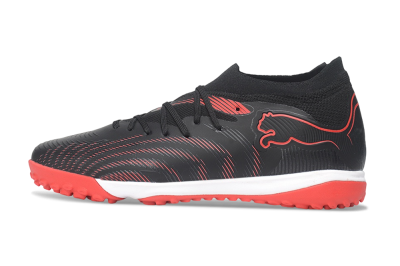 Puma Future 9 Ultimate TF Artificial Turf Soccer Shoes - Black/Puma Black/Fiery Coral