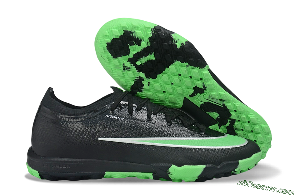 Nike Air Zoom Mercurial Vapor 17 Elite TF Artificial Turf Soccer Shoes - Black/Black/Electric Green 1