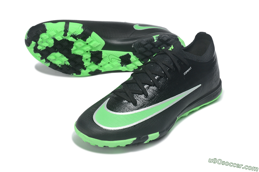 Nike Air Zoom Mercurial Vapor 17 Elite TF Artificial Turf Soccer Shoes - Black/Black/Electric Green 3