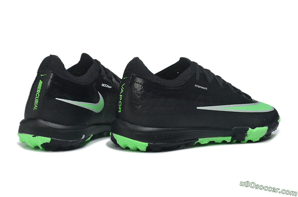 Nike Air Zoom Mercurial Vapor 17 Elite TF Artificial Turf Soccer Shoes - Black/Black/Electric Green 6