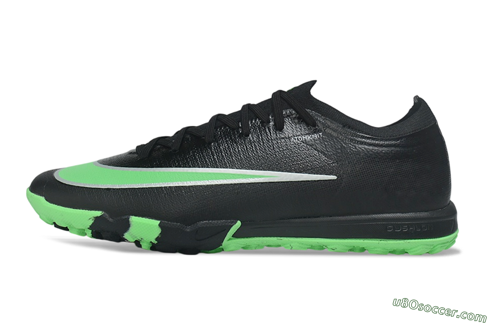 Nike Air Zoom Mercurial Vapor 17 Elite TF Artificial Turf Soccer Shoes - Black/Black/Electric Green 2