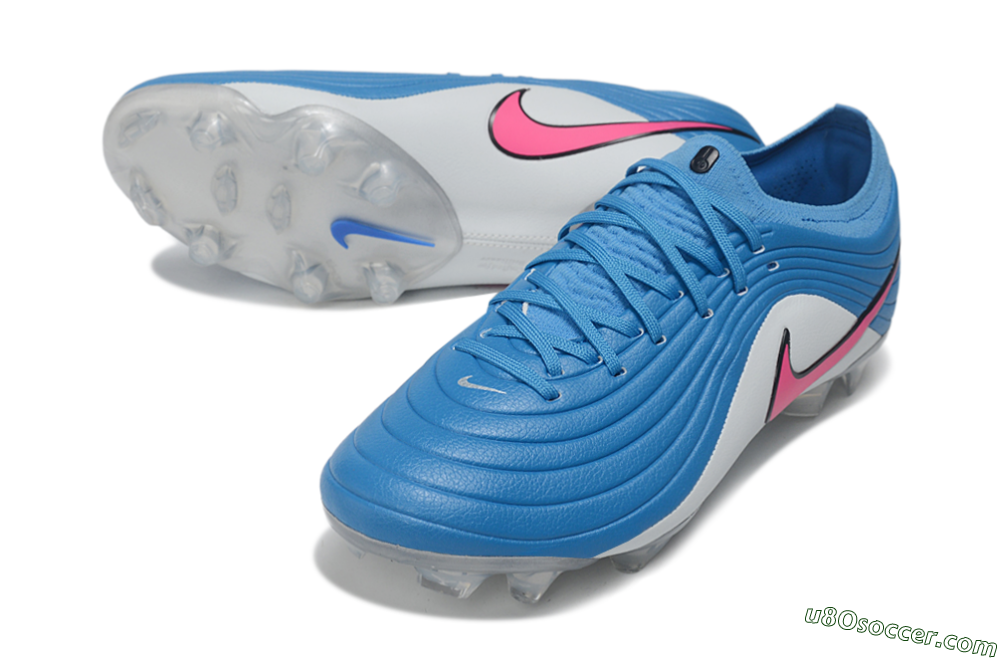 Nike United Tiempo Maestro Elite FG Firm Ground Soccer Cleats - Blue/Baltic Blue/Pink Foam 3
