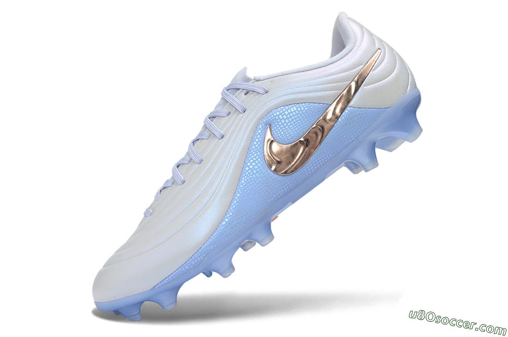 Nike United Tiempo Maestro Elite FG Firm Ground Soccer Cleats - Blue/Glacier Blue/Metallic Copper 5