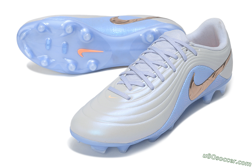 Nike United Tiempo Maestro Elite FG Firm Ground Soccer Cleats - Blue/Glacier Blue/Metallic Copper 3