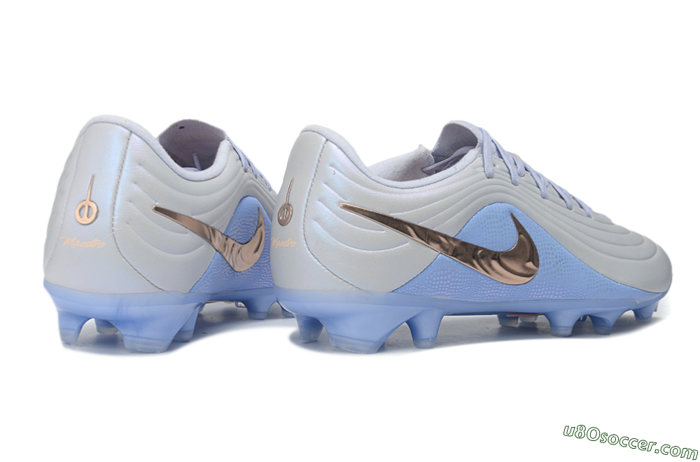 Nike United Tiempo Maestro Elite FG Firm Ground Soccer Cleats - Blue/Glacier Blue/Metallic Copper 6