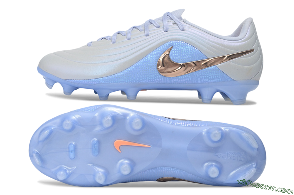 Nike United Tiempo Maestro Elite FG Firm Ground Soccer Cleats - Blue/Glacier Blue/Metallic Copper 0