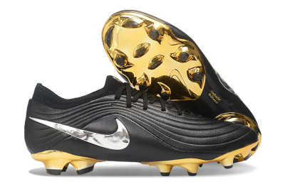 Nike United Tiempo Maestro Elite FG Firm Ground Soccer Cleats - Black/Metallic Gold/Chrome Silver