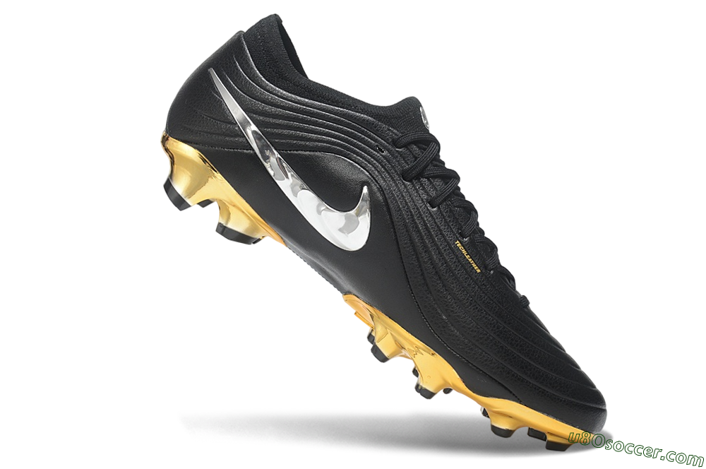 Nike United Tiempo Maestro Elite FG Firm Ground Soccer Cleats - Black/Metallic Gold/Chrome Silver 4