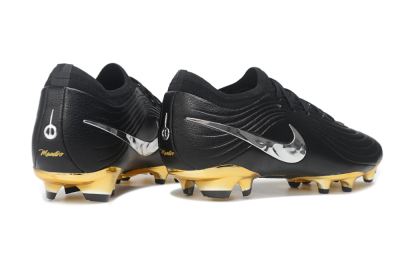 Nike United Tiempo Maestro Elite FG Firm Ground Soccer Cleats - Black/Metallic Gold/Chrome Silver