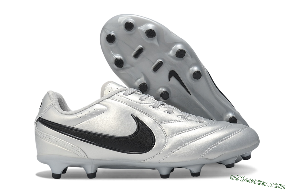 Nike Tiempo Ligera Pro FG Firm Ground Soccer Cleats - Silver/Metallic Silver/Black 1