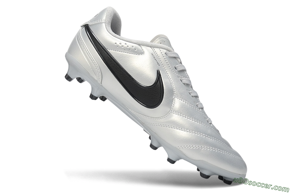 Nike Tiempo Ligera Pro FG Firm Ground Soccer Cleats - Silver/Metallic Silver/Black 4