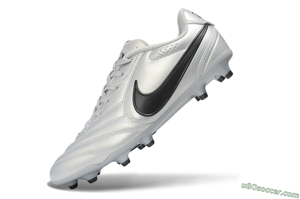 Nike Tiempo Ligera Pro FG Firm Ground Soccer Cleats - Silver/Metallic Silver/Black 5