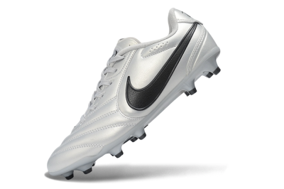 Nike Tiempo Ligera Pro FG Firm Ground Soccer Cleats - Silver/Metallic Silver/Black