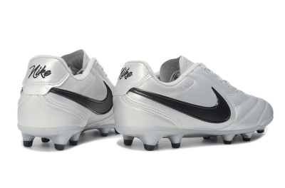 Nike Tiempo Ligera Pro FG Firm Ground Soccer Cleats - Silver/Metallic Silver/Black